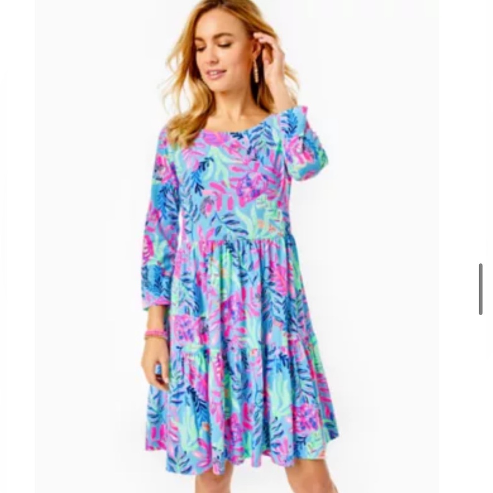 Lilly Pulitzer Geanna Swing Dress Porto Blue Print